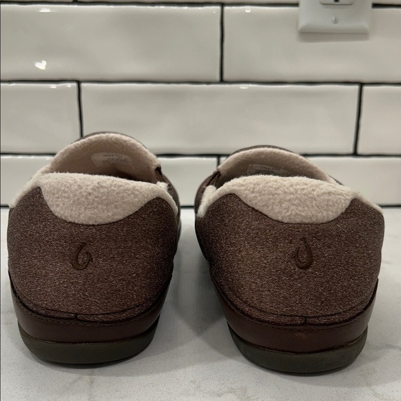 OluKai Puku\'i Slipper Toffee Quilted Slippers with Cream Lining Men’s 13 NWT main image 7